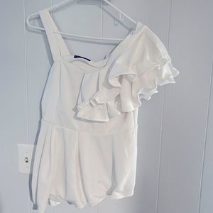 Shein white peplum top